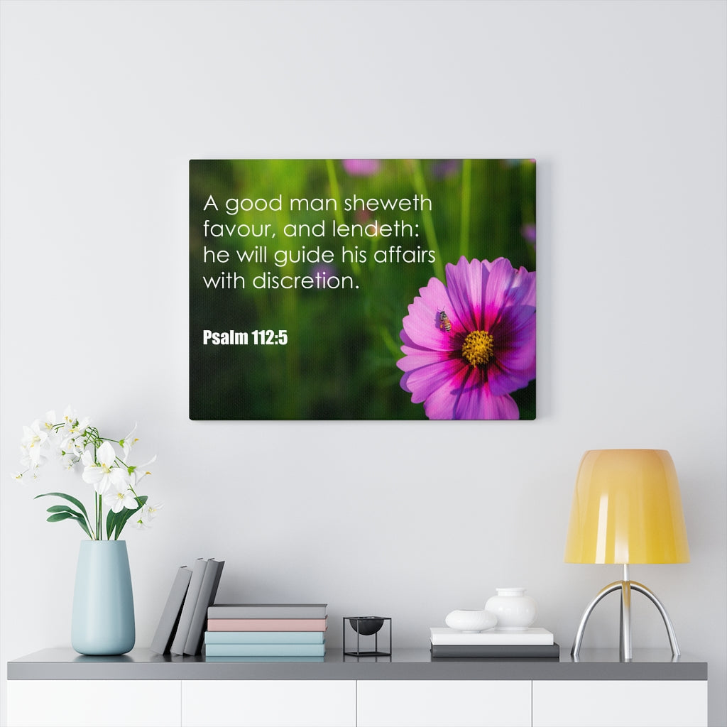 Scripture Walls Good Man Psalm 112:5 Bible Verse Canvas Christian Wall Art Ready to Hang Unframed-Express Your Love Gifts