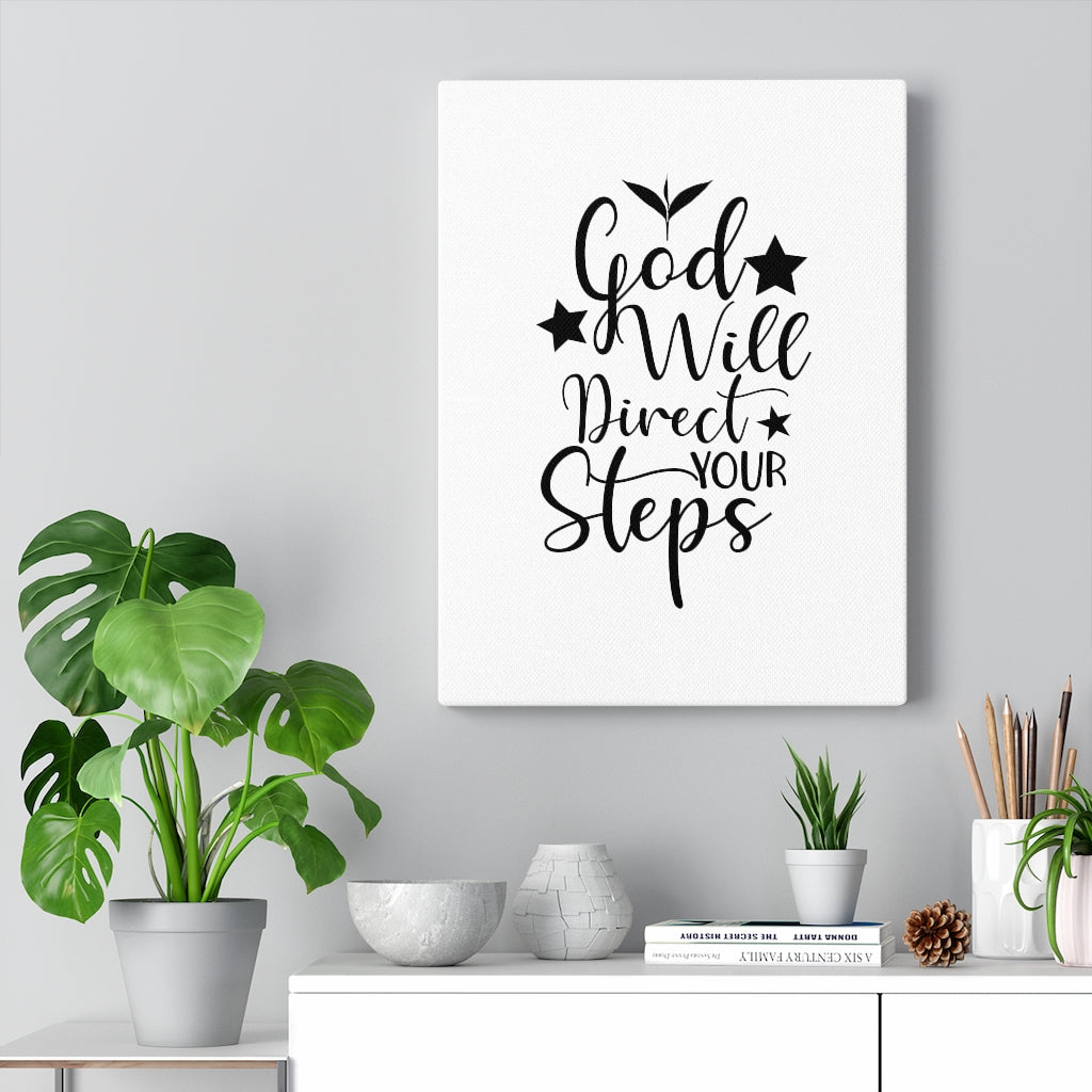 Scripture Walls Good Will Direct Your Steps Bible Verse Canvas Christian Wall Art Ready to Hang Unframed-Express Your Love Gifts