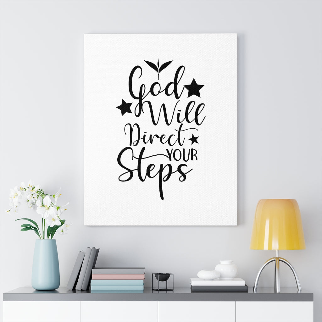 Scripture Walls Good Will Direct Your Steps Bible Verse Canvas Christian Wall Art Ready to Hang Unframed-Express Your Love Gifts