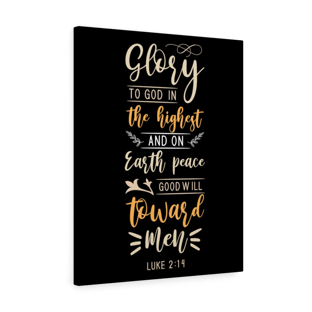 Scripture Walls Good Will Luke 2:14 Bible Verse Canvas Christian Wall Art Ready to Hang Unframed-Express Your Love Gifts