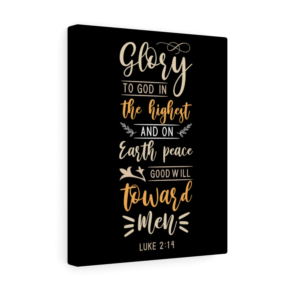 Scripture Walls Good Will Luke 2:14 Bible Verse Canvas Christian Wall Art Ready to Hang Unframed-Express Your Love Gifts