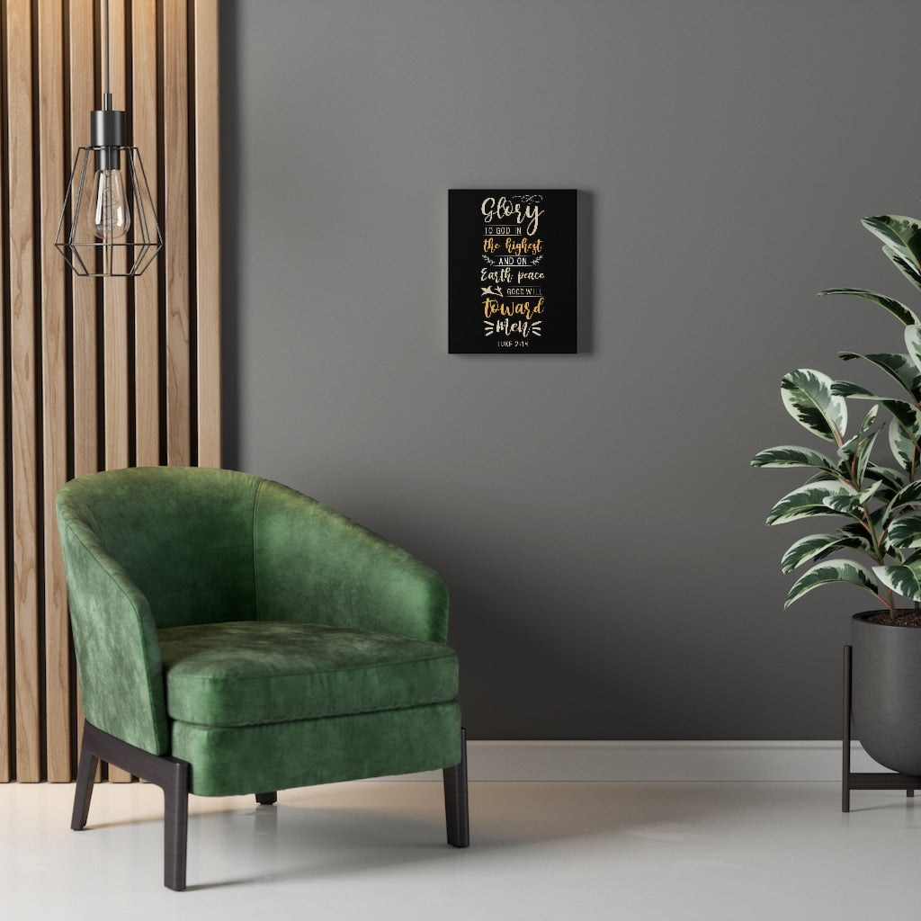 Scripture Walls Good Will Luke 2:14 Bible Verse Canvas Christian Wall Art Ready to Hang Unframed-Express Your Love Gifts