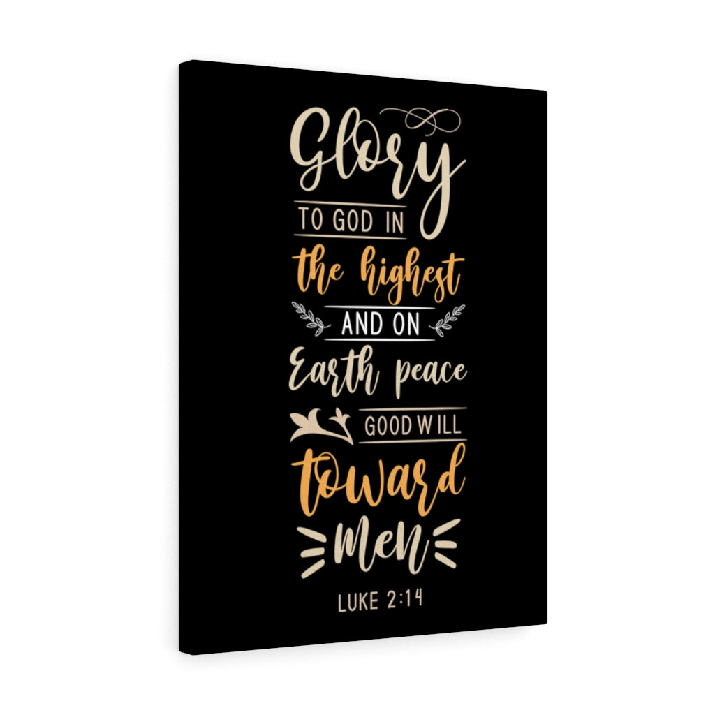Scripture Walls Good Will Luke 2:14 Bible Verse Canvas Christian Wall Art Ready to Hang Unframed-Express Your Love Gifts
