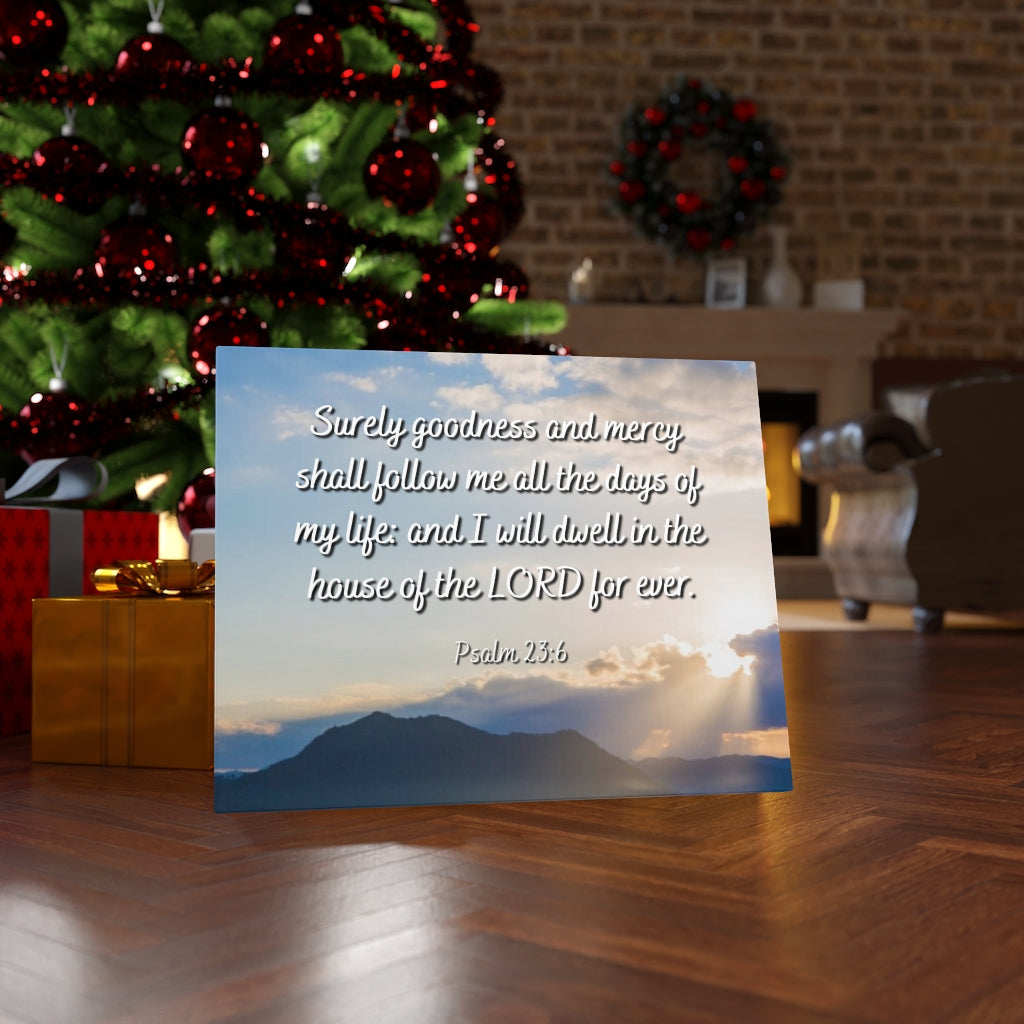 Scripture Walls Goodness And Mercy Psalm 23:6 Bible Verse Canvas Christian Wall Art Ready to Hang Unframed-Express Your Love Gifts