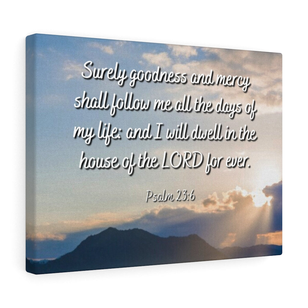 Scripture Walls Goodness And Mercy Psalm 23:6 Bible Verse Canvas Christian Wall Art Ready to Hang Unframed-Express Your Love Gifts