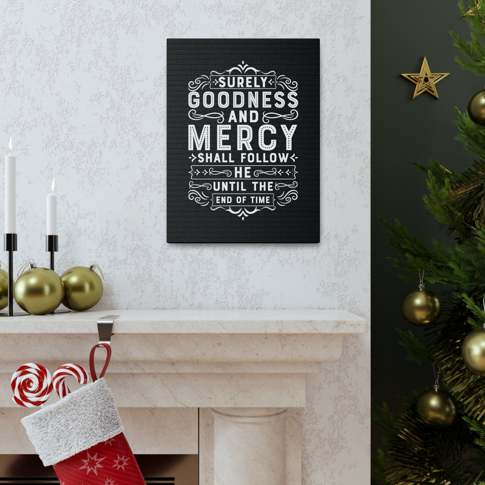 Scripture Walls Goodness And Mercy Psalms 23:6 Christian Wall Art Bible Verse Print Ready to Hang Unframed-Express Your Love Gifts