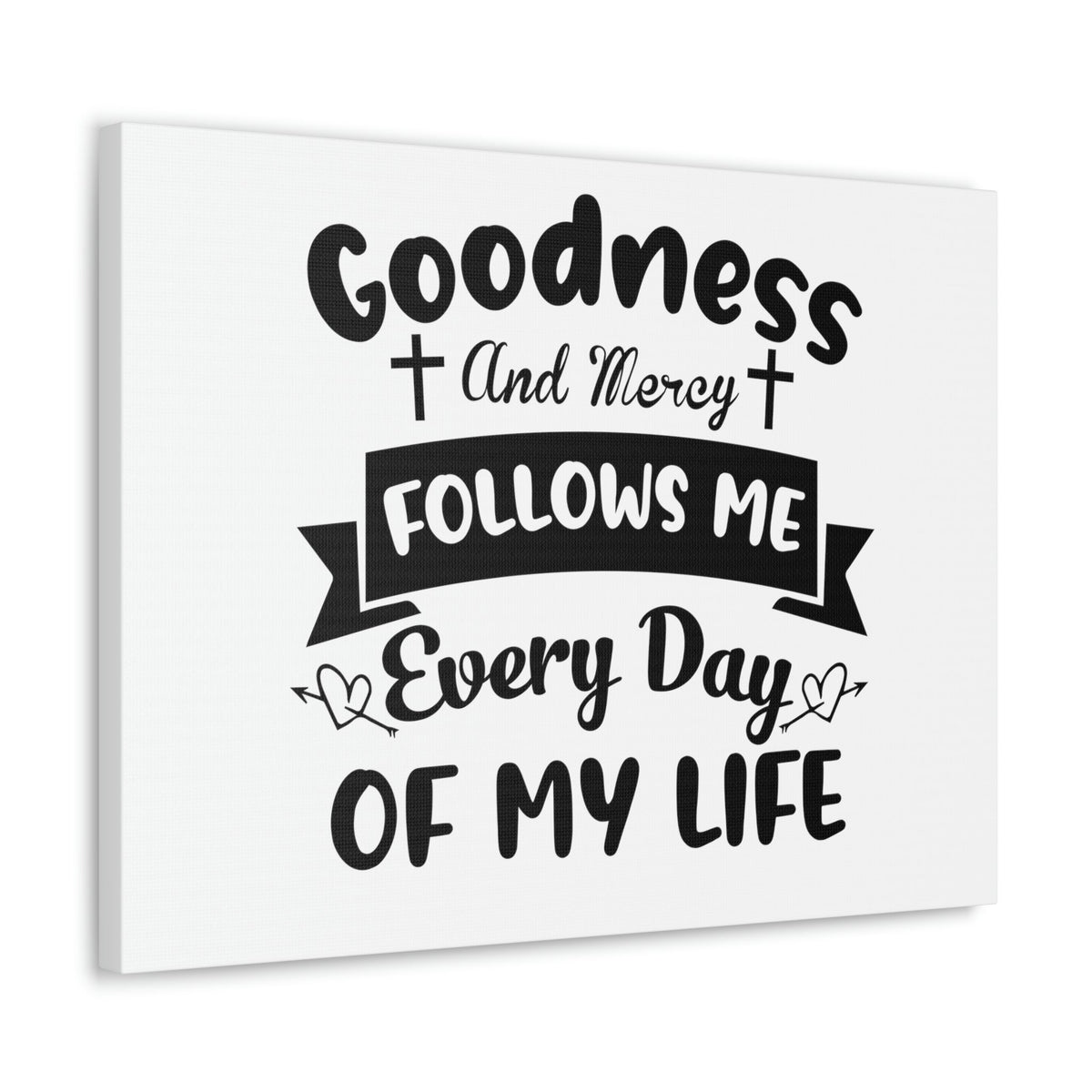 Scripture Walls Goodness And Mercy Psalms 23:6 Cross Christian Wall Art Bible Verse Print Ready to Hang Unframed-Express Your Love Gifts