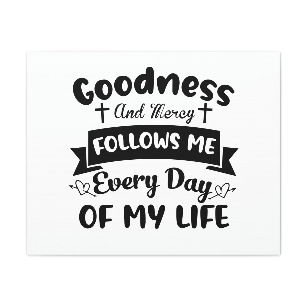 Scripture Walls Goodness And Mercy Psalms 23:6 Cross Christian Wall Art Bible Verse Print Ready to Hang Unframed-Express Your Love Gifts