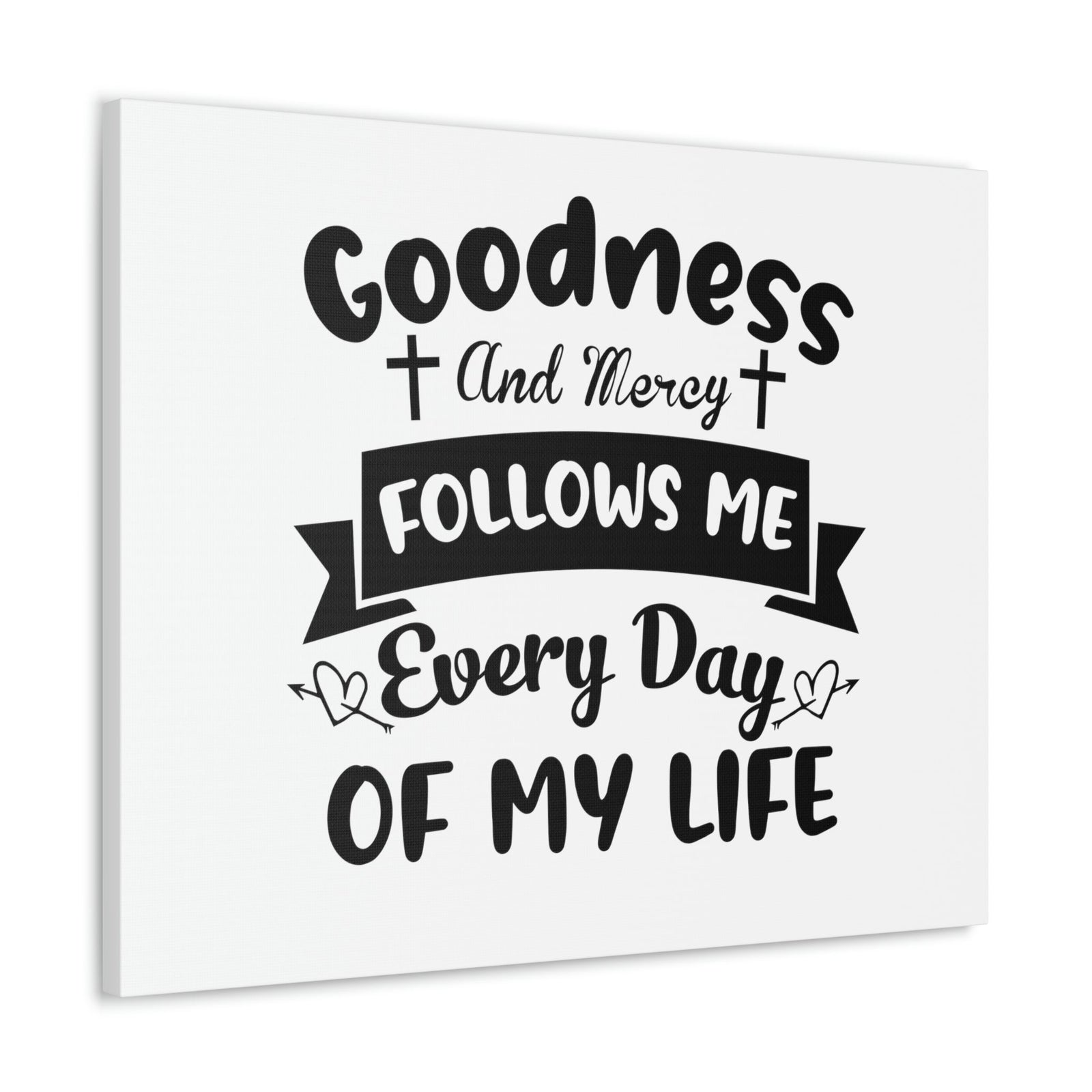 Scripture Walls Goodness And Mercy Psalms 23:6 Cross Christian Wall Art Bible Verse Print Ready to Hang Unframed-Express Your Love Gifts