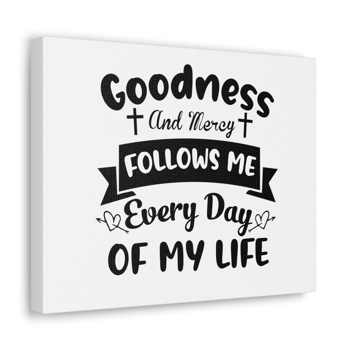 Scripture Walls Goodness And Mercy Psalms 23:6 Cross Christian Wall Art Bible Verse Print Ready to Hang Unframed-Express Your Love Gifts