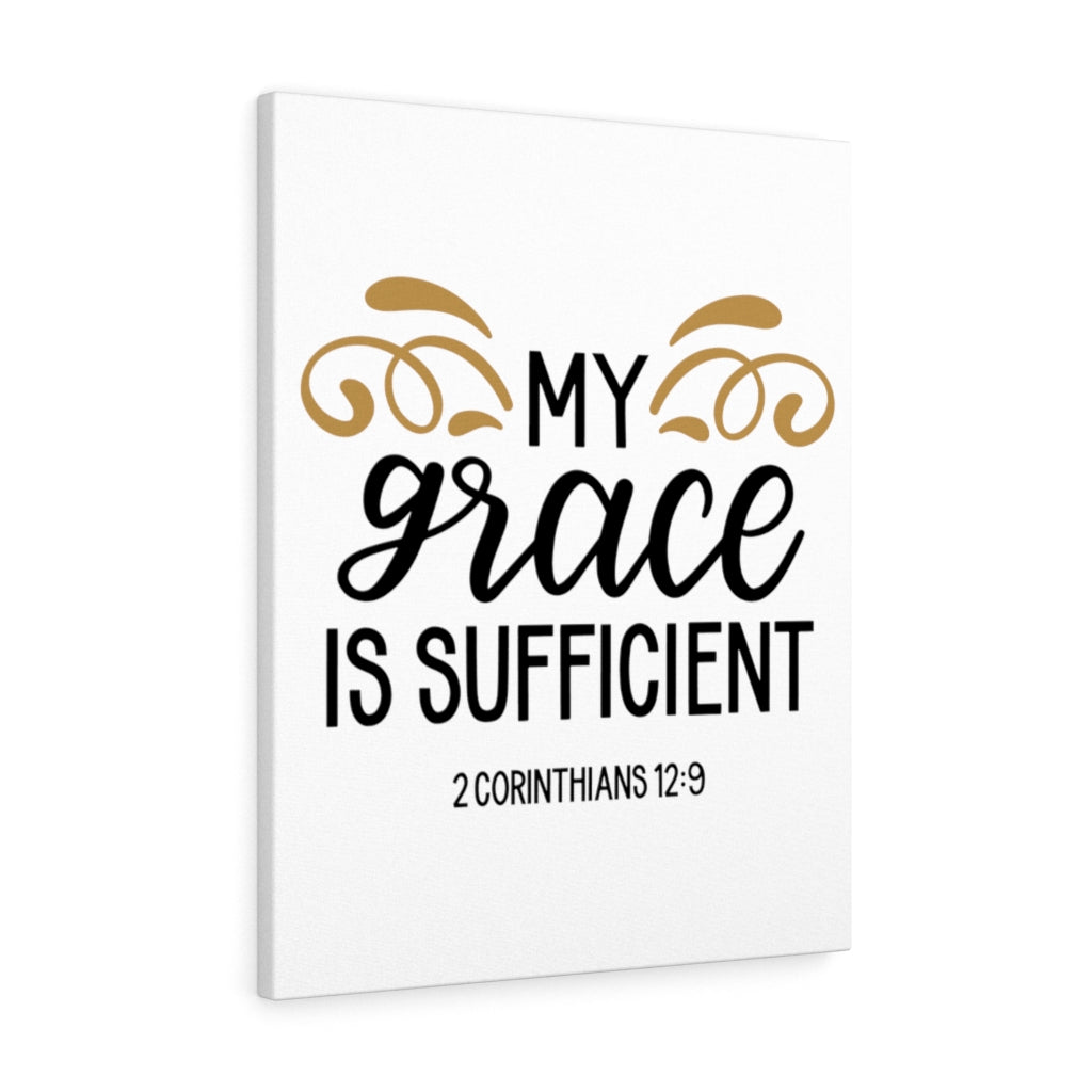 Scripture Walls Grace 2 Corinthians 12:9 Bible Verse Canvas Christian Wall Art Ready to Hang Unframed-Express Your Love Gifts