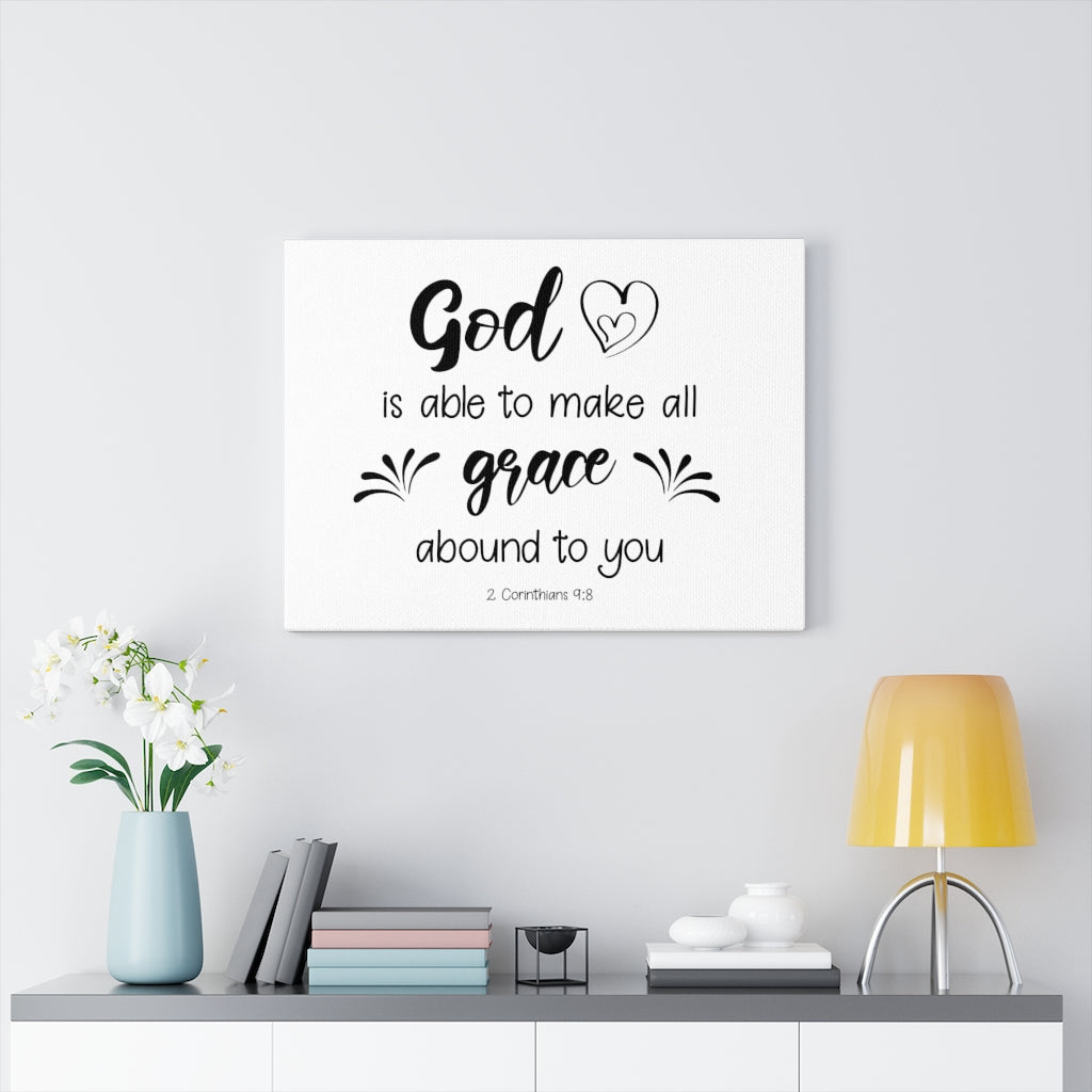 Scripture Walls Grace 2 Corinthians 9:8 Bible Verse Canvas Christian Wall Art Ready to Hang Unframed-Express Your Love Gifts