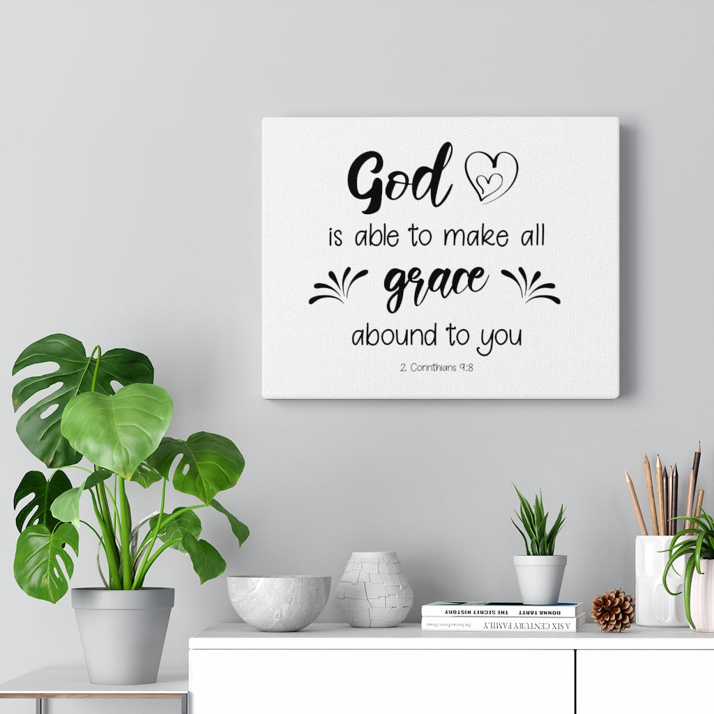 Scripture Walls Grace 2 Corinthians 9:8 Bible Verse Canvas Christian Wall Art Ready to Hang Unframed-Express Your Love Gifts