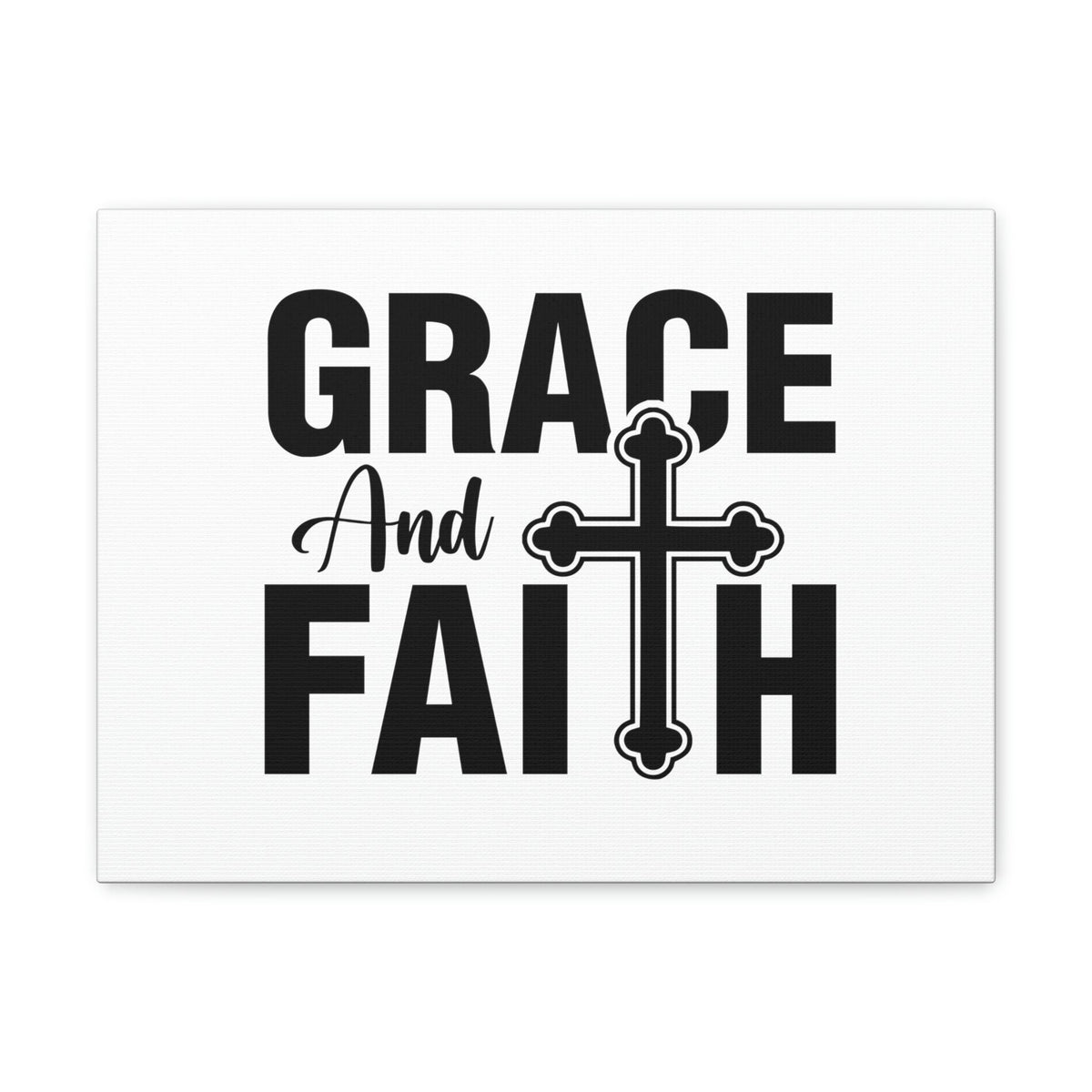 Scripture Walls Grace And Faith Ephesians 2:8 Cross White Christian Wall Art Bible Verse Print Ready to Hang Unframed-Express Your Love Gifts
