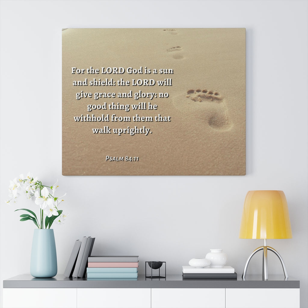 Scripture Walls Grace And Glory Psalms 84:11 Bible Verse Canvas Christian Wall Art Ready to Hang Unframed-Express Your Love Gifts