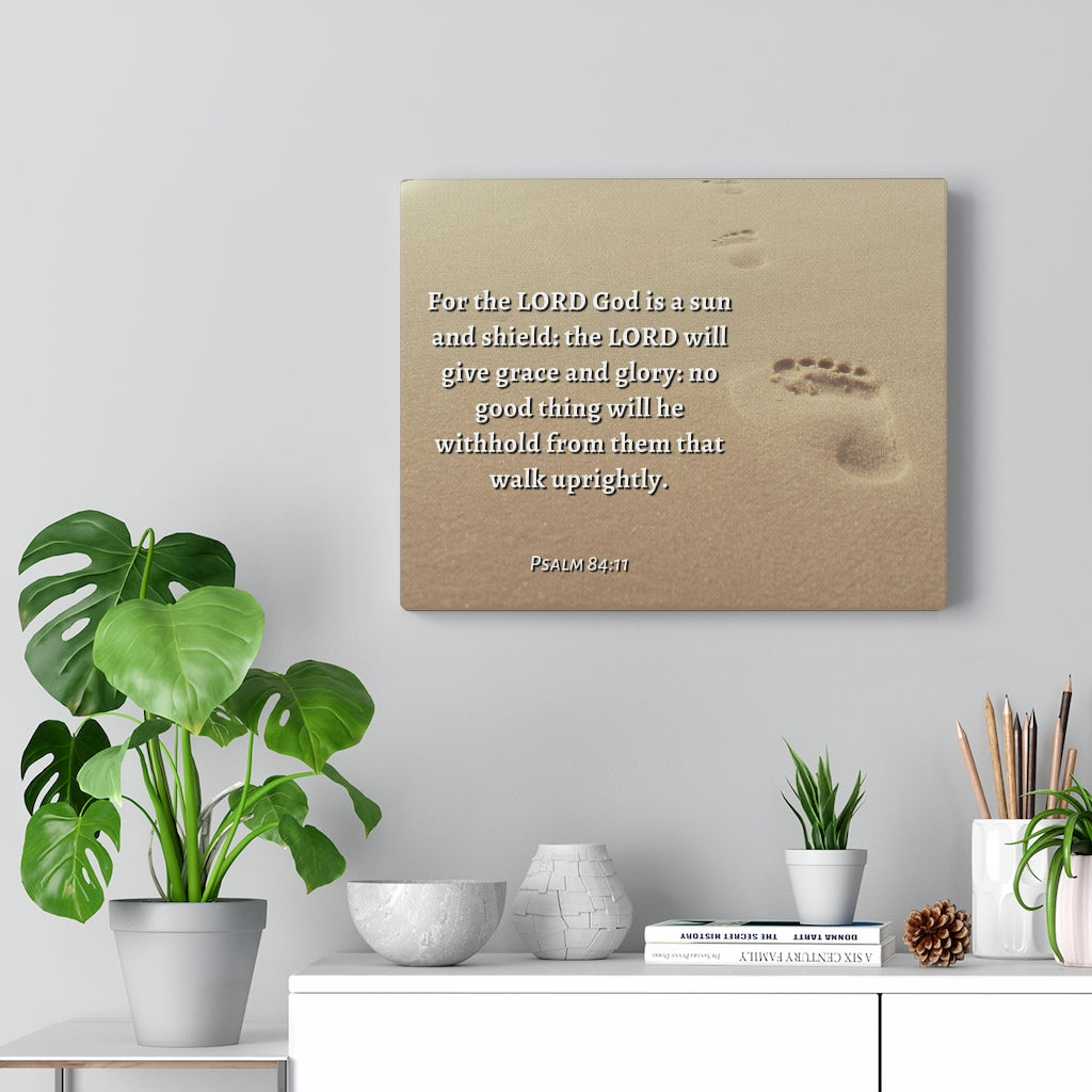 Scripture Walls Grace And Glory Psalms 84:11 Bible Verse Canvas Christian Wall Art Ready to Hang Unframed-Express Your Love Gifts
