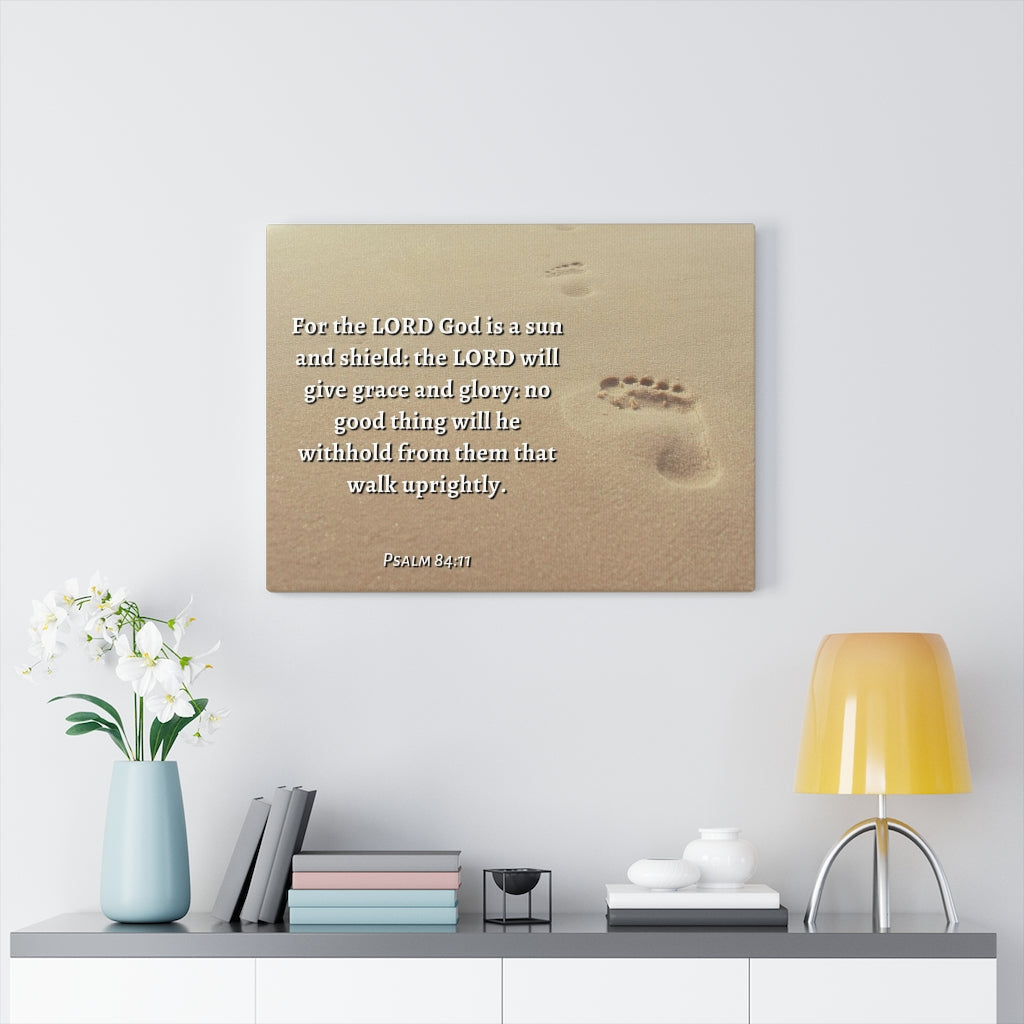 Scripture Walls Grace And Glory Psalms 84:11 Bible Verse Canvas Christian Wall Art Ready to Hang Unframed-Express Your Love Gifts