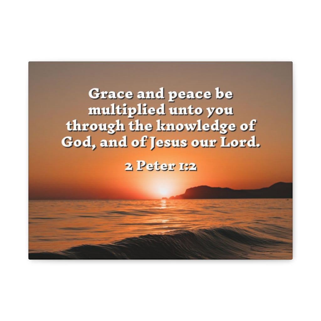Scripture Walls Grace And Peace 2 Peter 1:2 Bible Verse Canvas Christian Wall Art Ready to Hang Unframed-Express Your Love Gifts