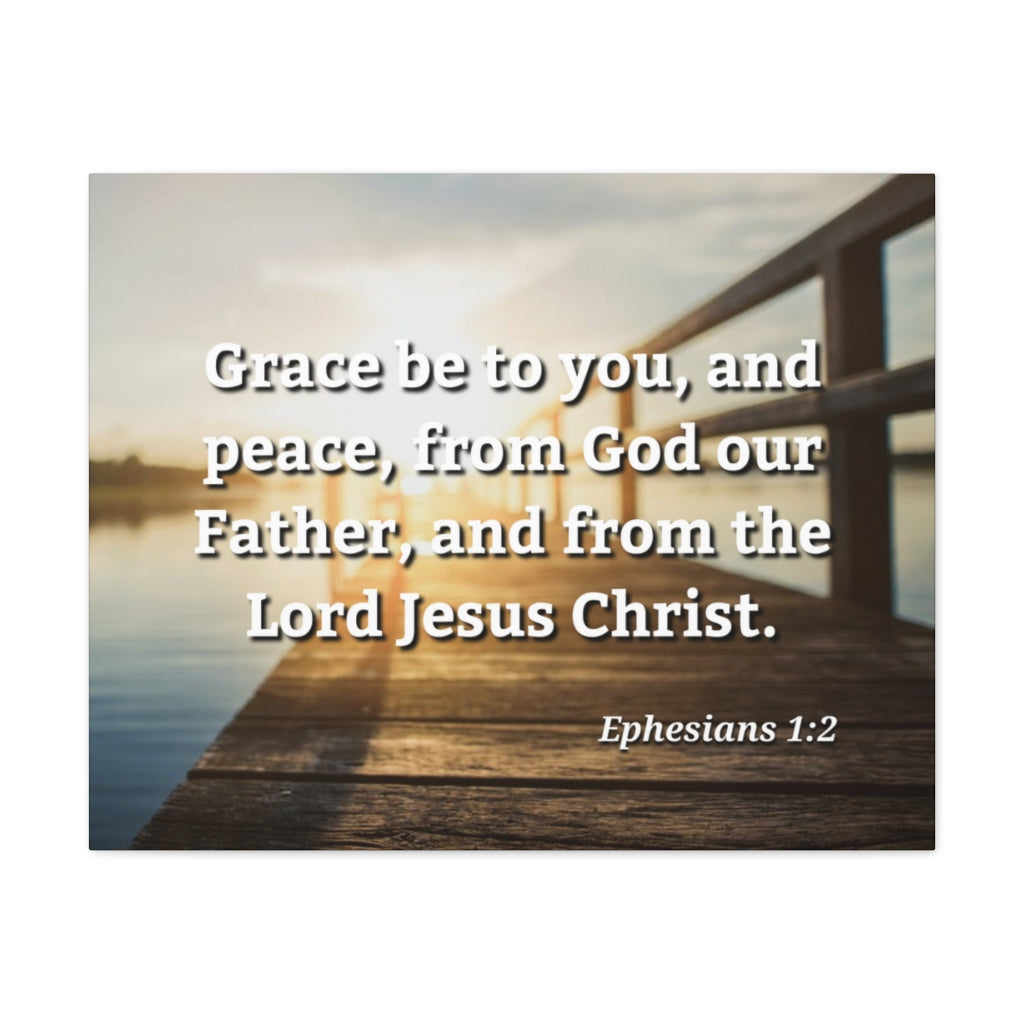 Scripture Walls Grace &amp; Peace Ephesians 1:2 Bible Verse Canvas Christian Wall Art Ready to Hang Unframed-Express Your Love Gifts