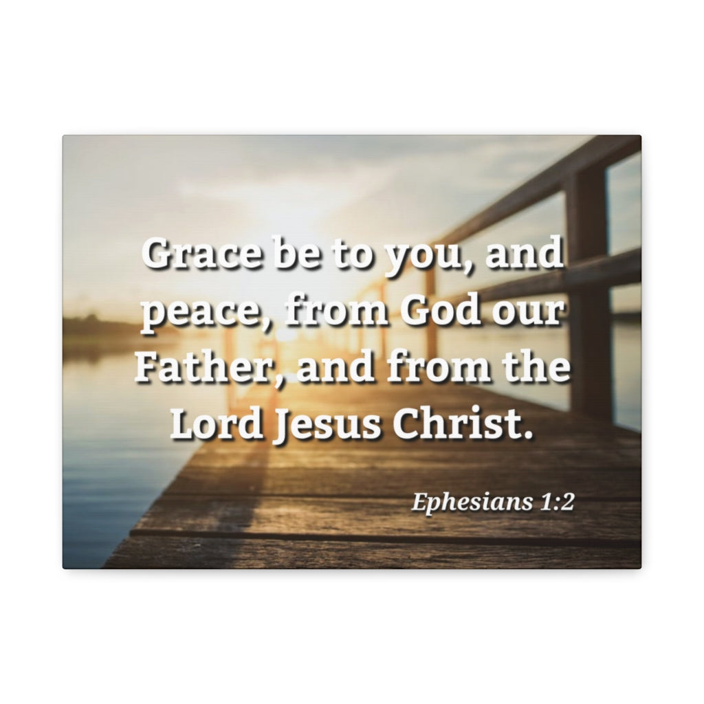 Scripture Walls Grace & Peace Ephesians 1:2 Bible Verse Canvas Christian Wall Art Ready to Hang Unframed-Express Your Love Gifts