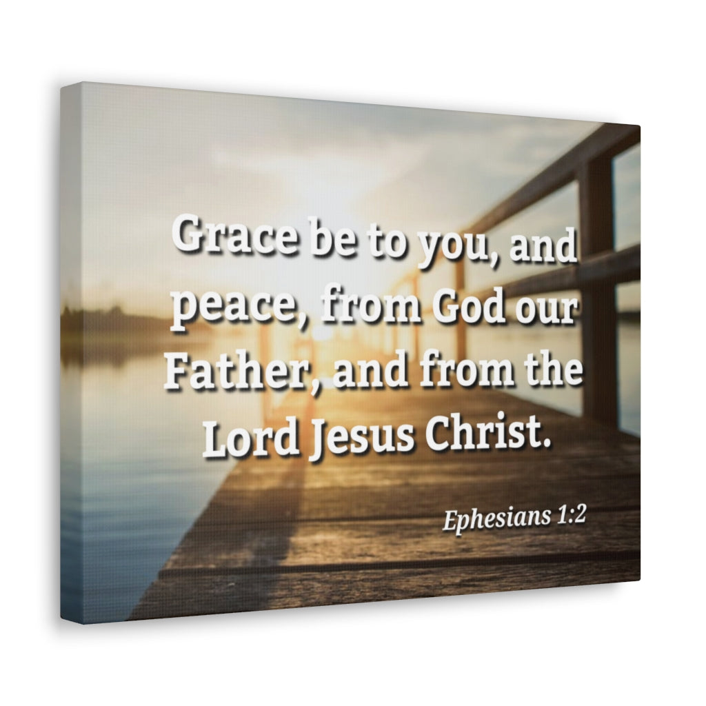 Scripture Walls Grace & Peace Ephesians 1:2 Bible Verse Canvas Christian Wall Art Ready to Hang Unframed-Express Your Love Gifts