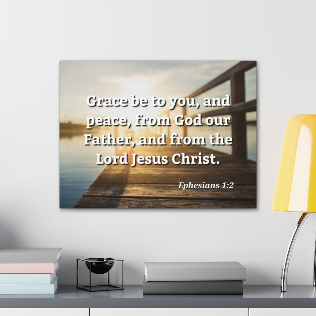 Scripture Walls Grace & Peace Ephesians 1:2 Bible Verse Canvas Christian Wall Art Ready to Hang Unframed-Express Your Love Gifts