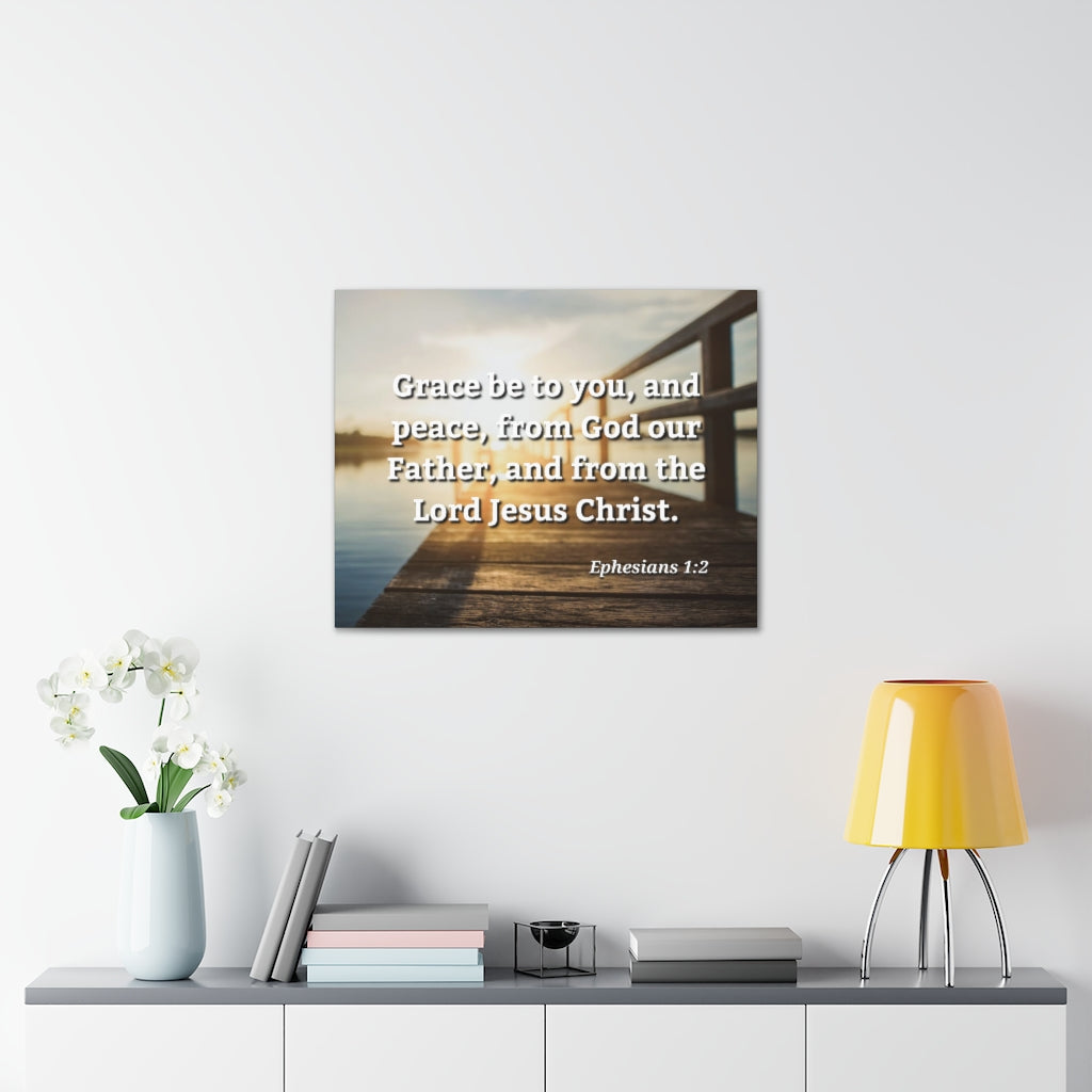 Scripture Walls Grace & Peace Ephesians 1:2 Bible Verse Canvas Christian Wall Art Ready to Hang Unframed-Express Your Love Gifts