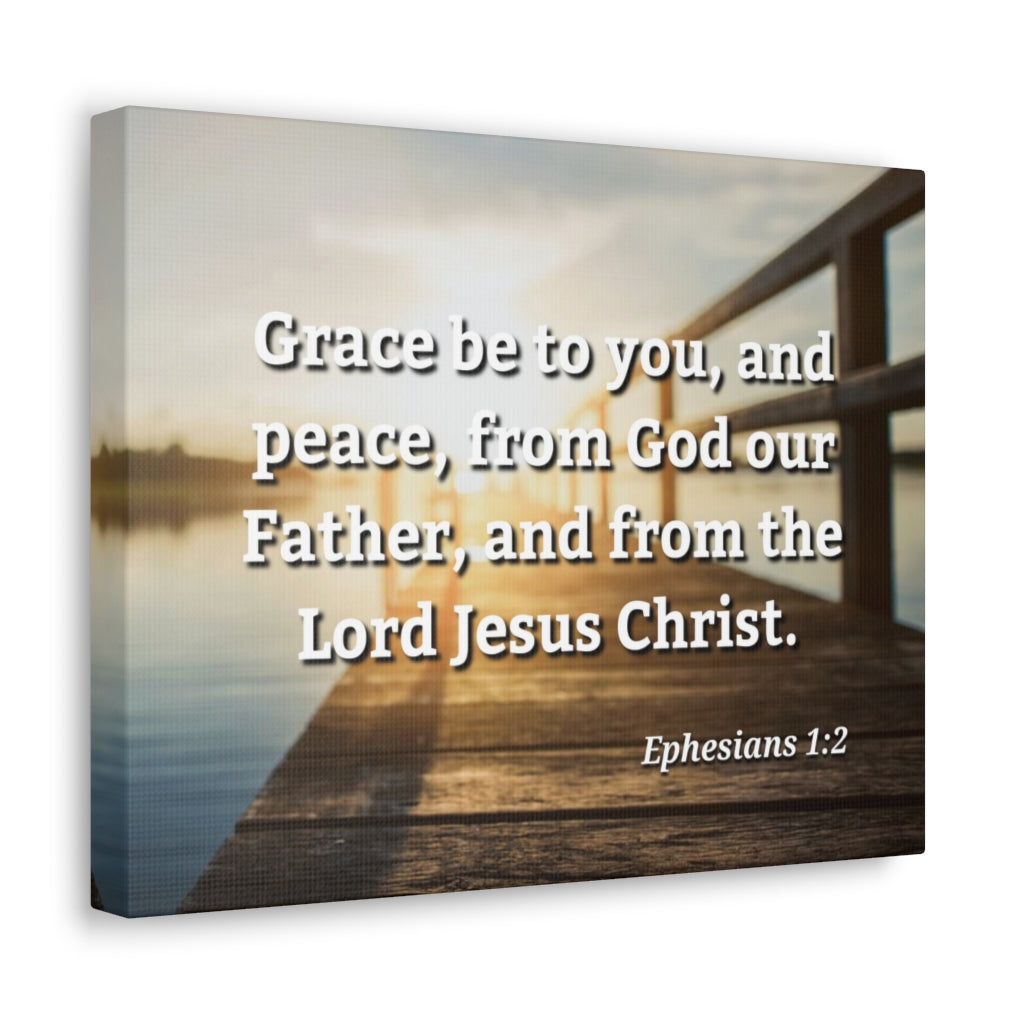 Scripture Walls Grace & Peace Ephesians 1:2 Bible Verse Canvas Christian Wall Art Ready to Hang Unframed-Express Your Love Gifts