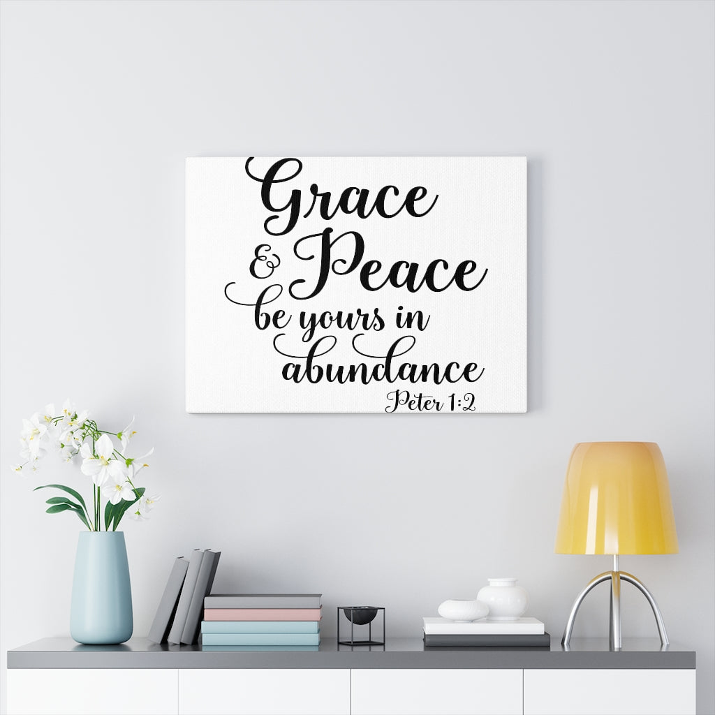 Scripture Walls Grace And Peace Peter 1:2 Bible Verse Canvas Christian Wall Art Ready to Hang Unframed-Express Your Love Gifts