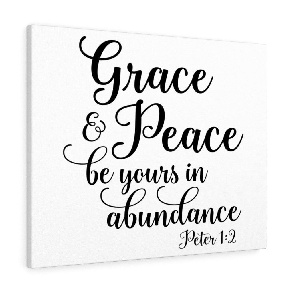 Scripture Walls Grace And Peace Peter 1:2 Bible Verse Canvas Christian Wall Art Ready to Hang Unframed-Express Your Love Gifts