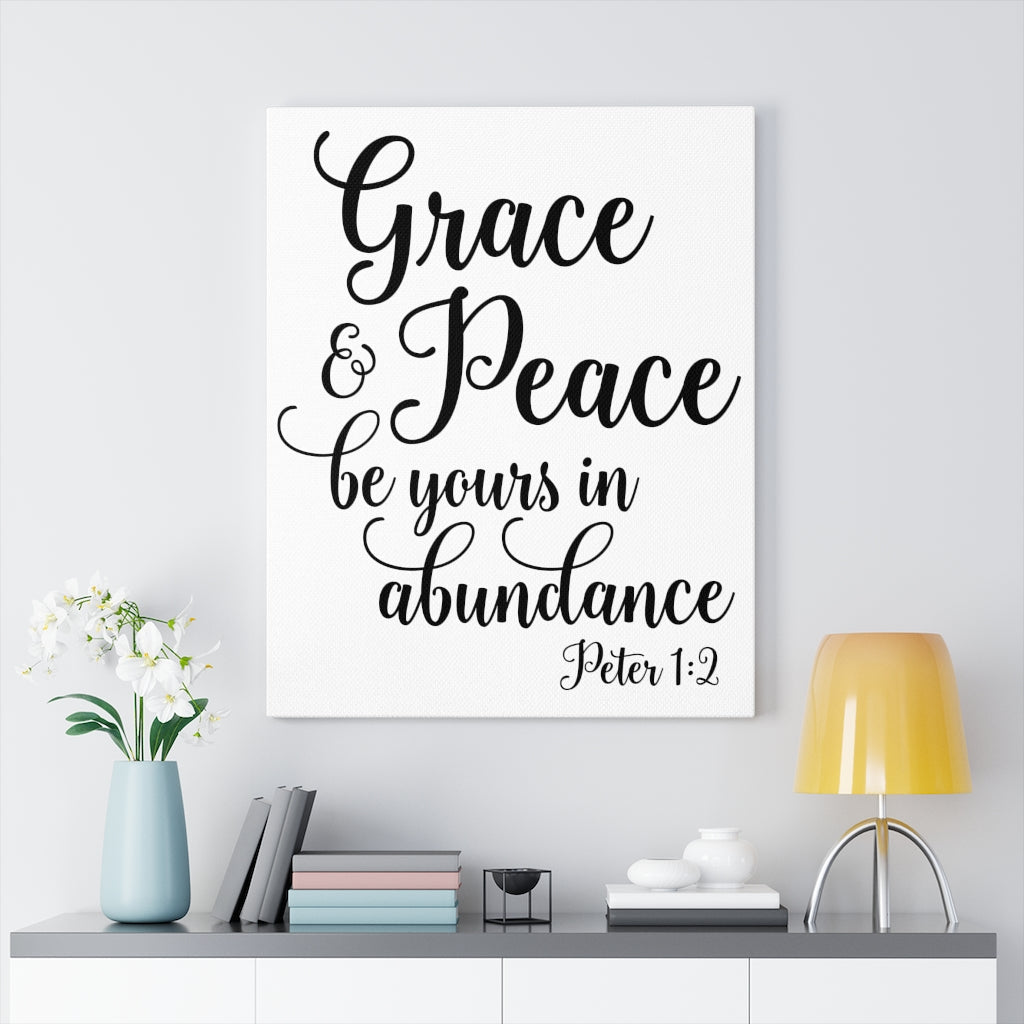 Scripture Walls Grace & Peace Peter 1:2 Bible Verse Canvas Christian Wall Art Ready to Hang Unframed-Express Your Love Gifts