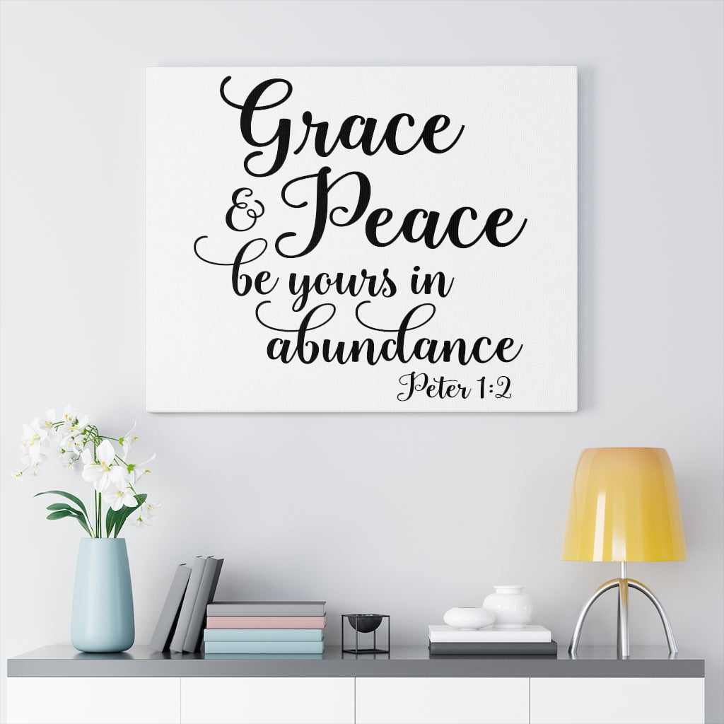 Scripture Walls Grace And Peace Peter 1:2 Bible Verse Canvas Christian Wall Art Ready to Hang Unframed-Express Your Love Gifts