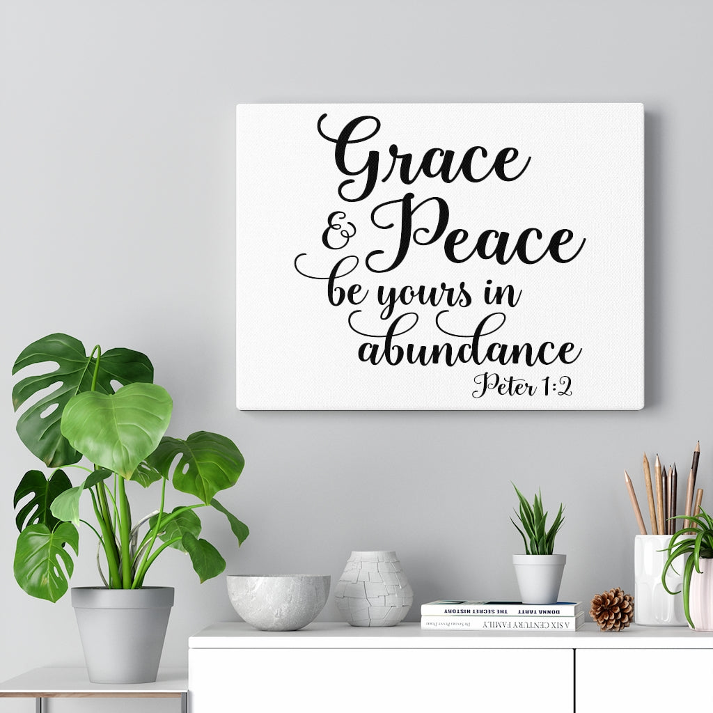 Scripture Walls Grace And Peace Peter 1:2 Bible Verse Canvas Christian Wall Art Ready to Hang Unframed-Express Your Love Gifts