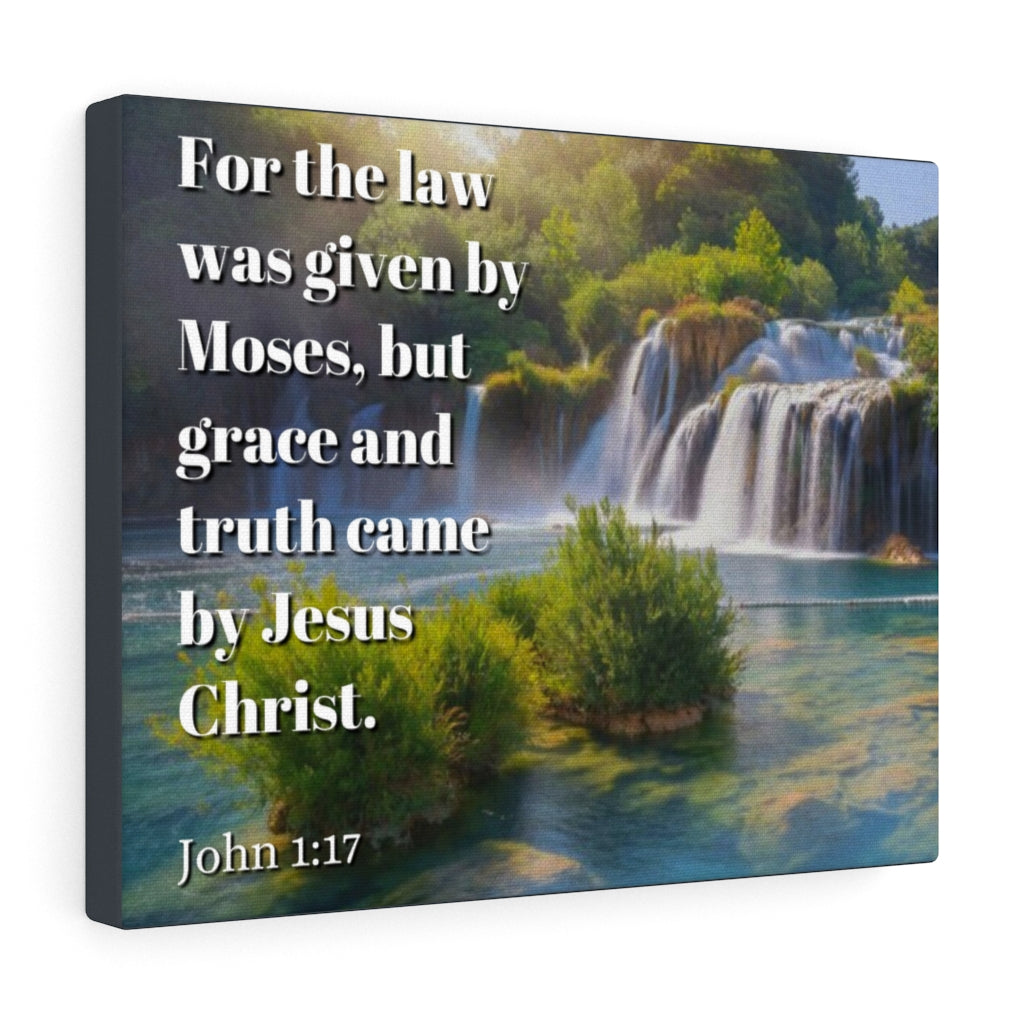 Scripture Walls Grace And Truth Came By Jesus Christ John 1:17 Bible Verse Canvas Christian Wall Art Ready to Hang Unframed-Express Your Love Gifts