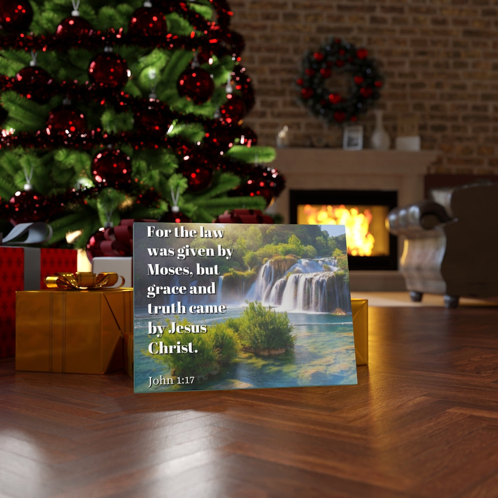 Scripture Walls Grace And Truth Came By Jesus Christ John 1:17 Bible Verse Canvas Christian Wall Art Ready to Hang Unframed-Express Your Love Gifts