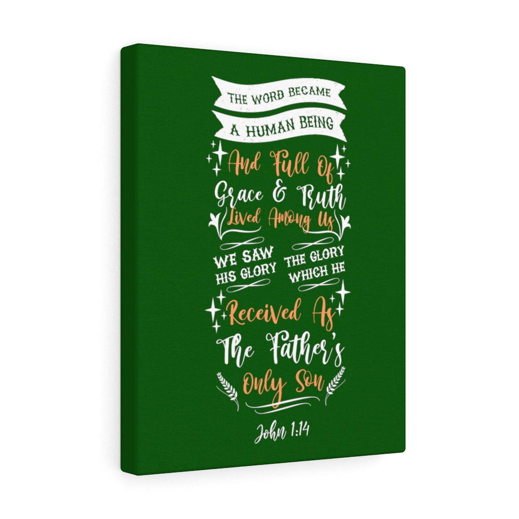 Scripture Walls Grace and Truth John 1:14 Bible Verse Canvas Christian Wall Art Ready to Hang Unframed-Express Your Love Gifts