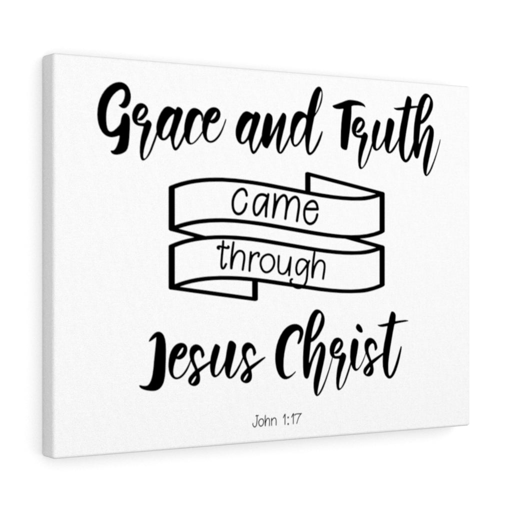 Scripture Walls Grace And Truth John 1:17 Bible Verse Canvas Christian Wall Art Ready to Hang Unframed-Express Your Love Gifts