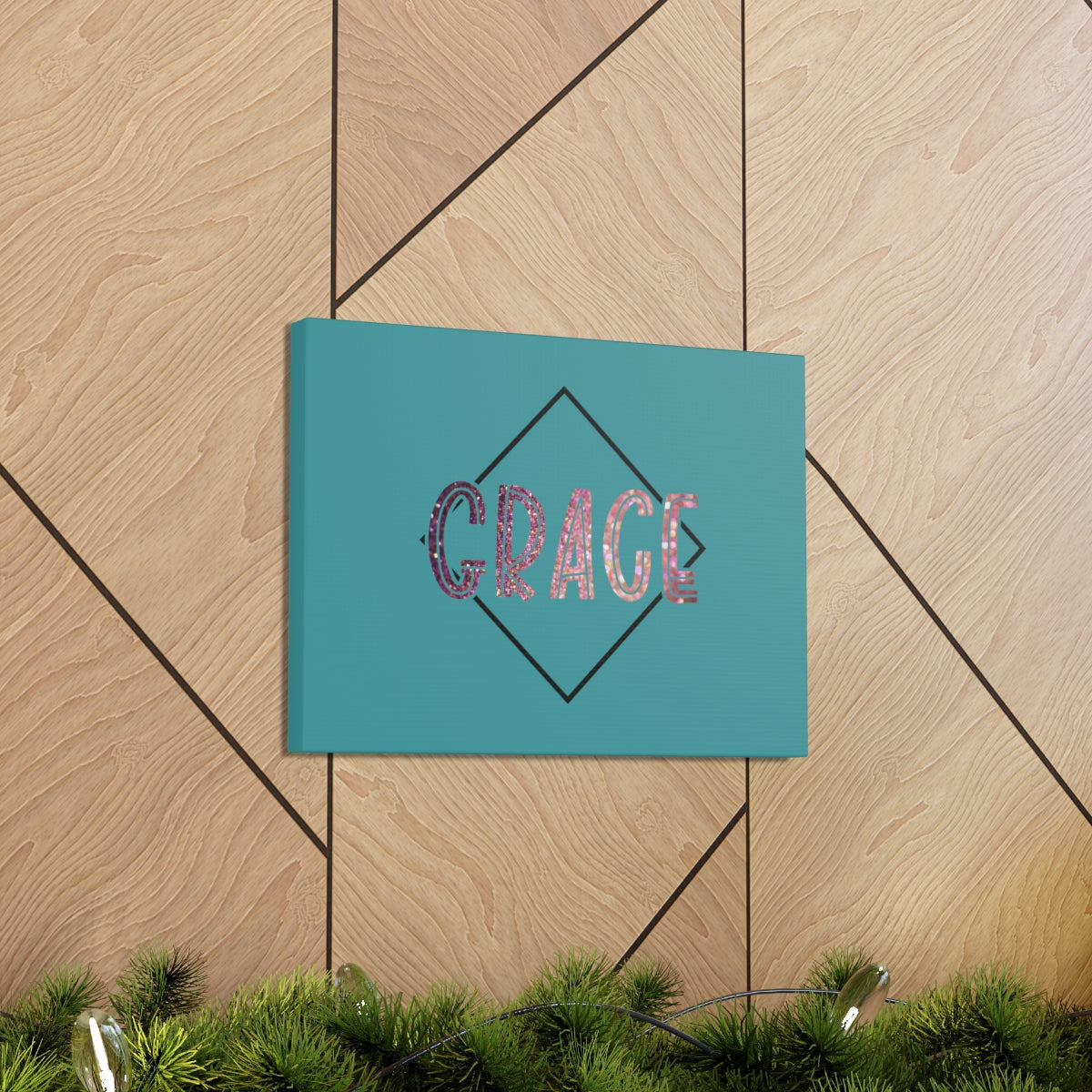 Scripture Walls Grace Glitter 1 Corinthians 15:10 Bible Canvas Christian Wall Art Ready to Hang Unframed-Express Your Love Gifts