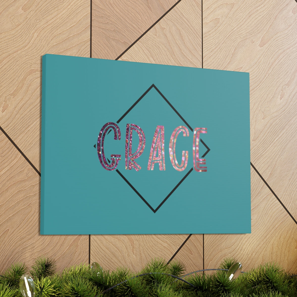 Scripture Walls Grace Glitter 1 Corinthians 15:10 Bible Canvas Christian Wall Art Ready to Hang Unframed-Express Your Love Gifts