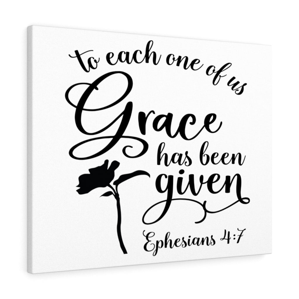 Scripture Walls Grace Has Been Ephesians 4:7 Bible Verse Canvas Christian Wall Art Ready to Hang Unframed-Express Your Love Gifts