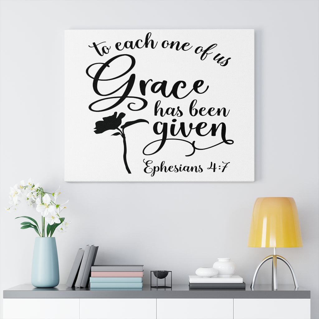 Scripture Walls Grace Has Been Ephesians 4:7 Bible Verse Canvas Christian Wall Art Ready to Hang Unframed-Express Your Love Gifts