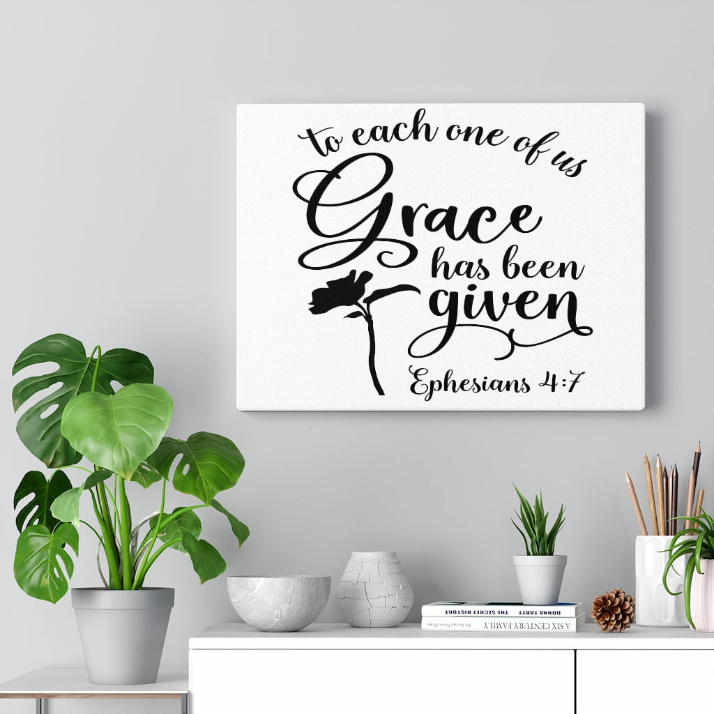 Scripture Walls Grace Has Been Ephesians 4:7 Bible Verse Canvas Christian Wall Art Ready to Hang Unframed-Express Your Love Gifts