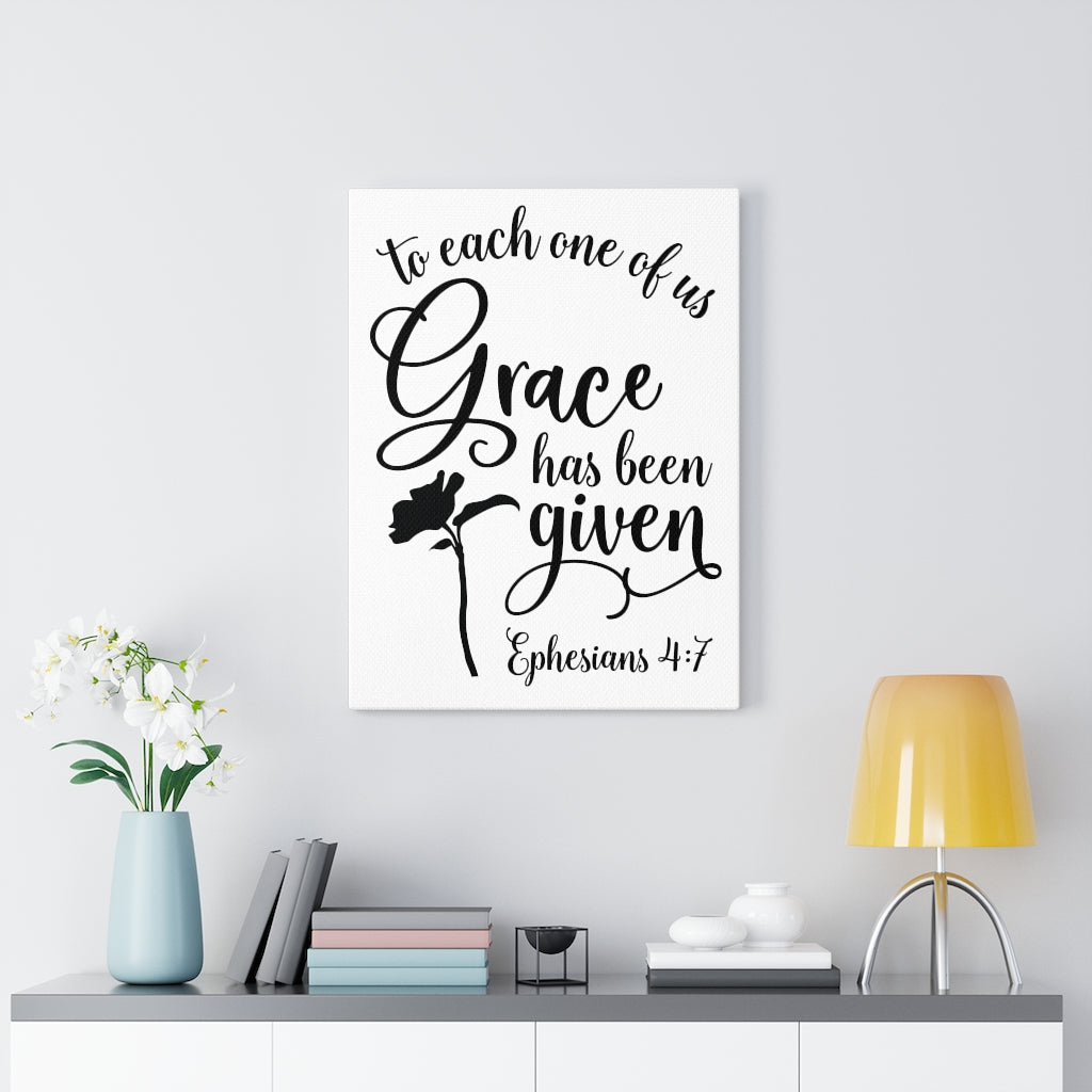 Scripture Walls Grace Has Been Given Ephesians 4:7 Bible Verse Canvas Christian Wall Art Ready to Hang Unframed-Express Your Love Gifts