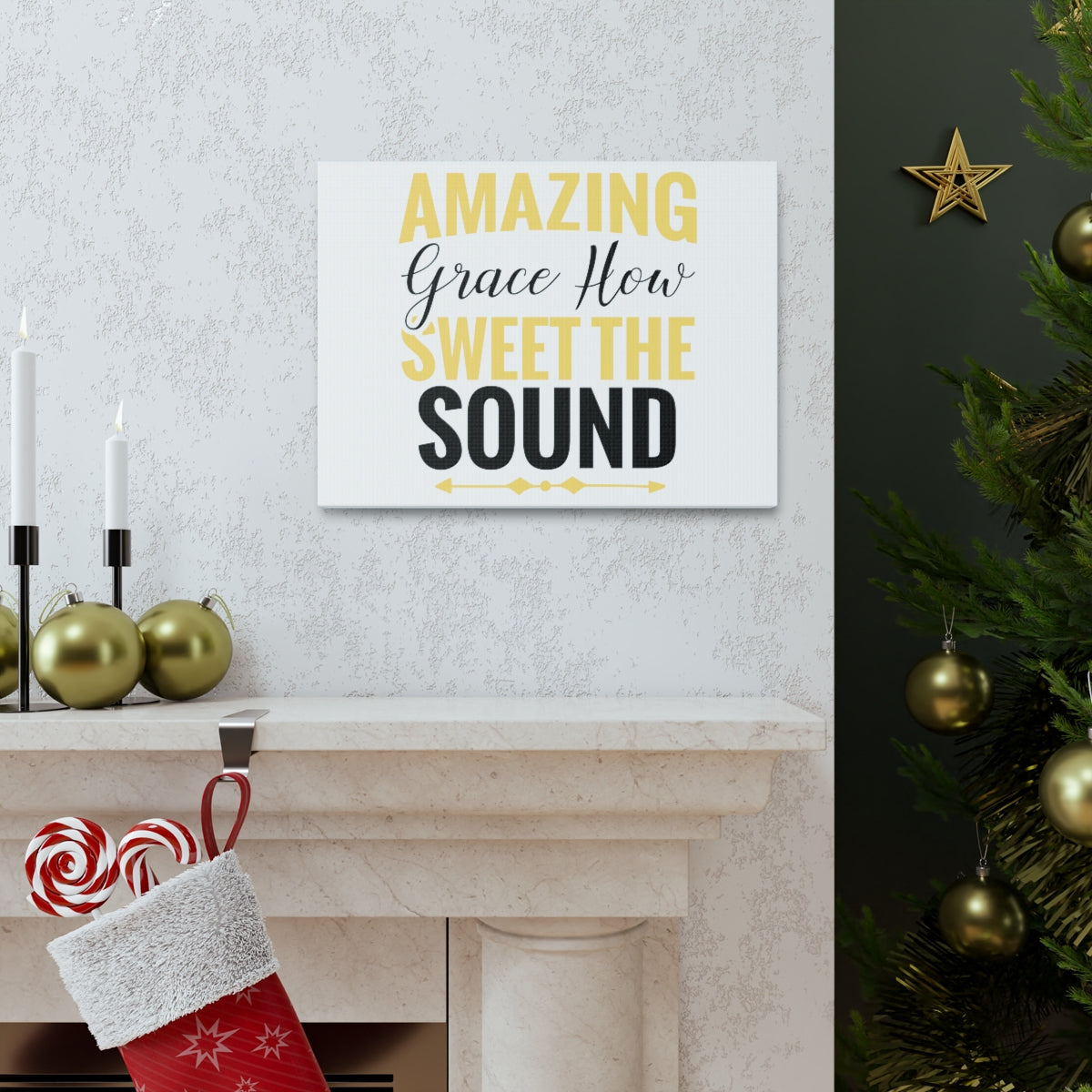 Scripture Walls Grace How Sweet 1 Corinthians 15:10 Christian Wall Art Print Ready to Hang Unframed-Express Your Love Gifts