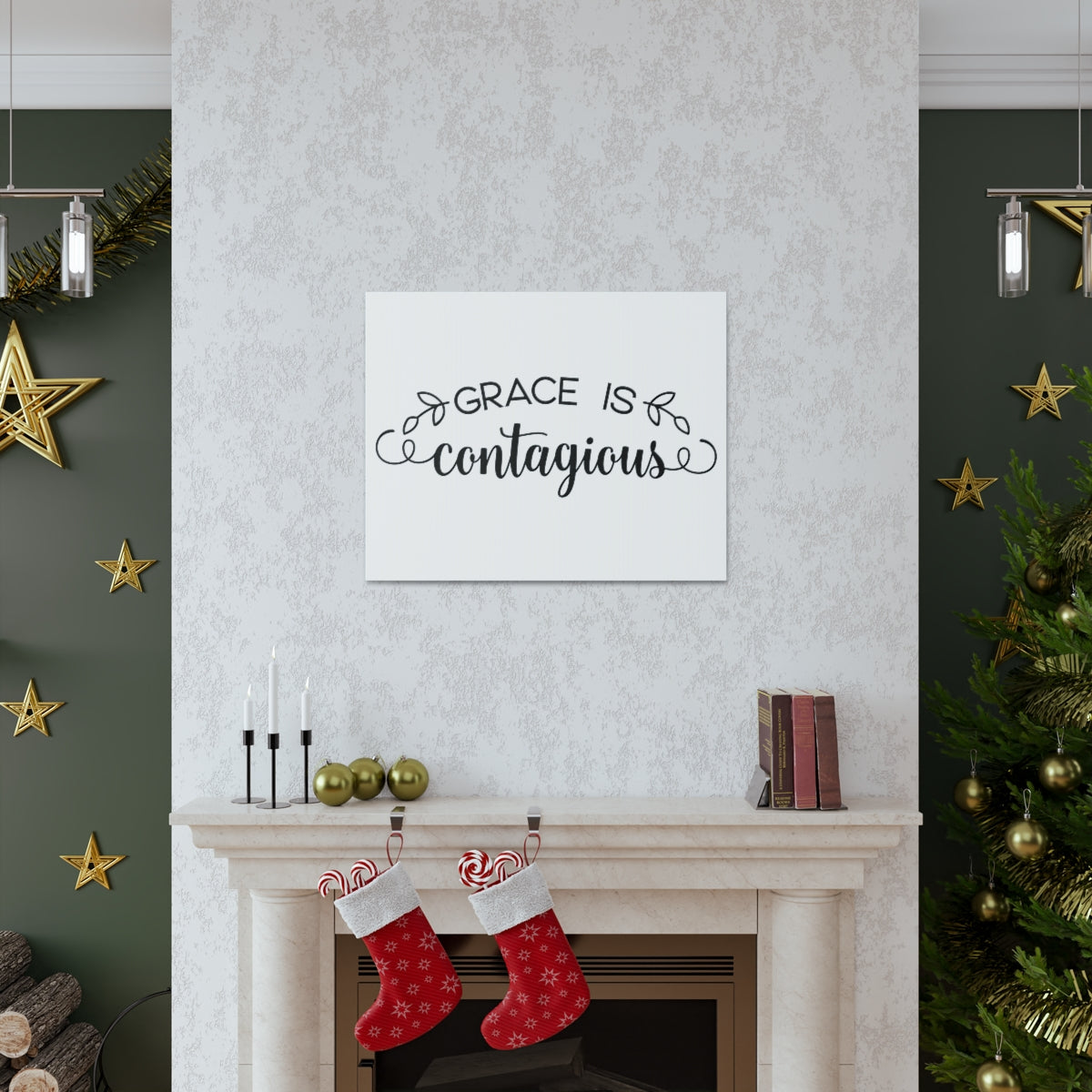 Scripture Walls Grace Is Contagious 2 Corinthians 12:9 Christian Wall Art Print Ready to Hang Unframed-Express Your Love Gifts