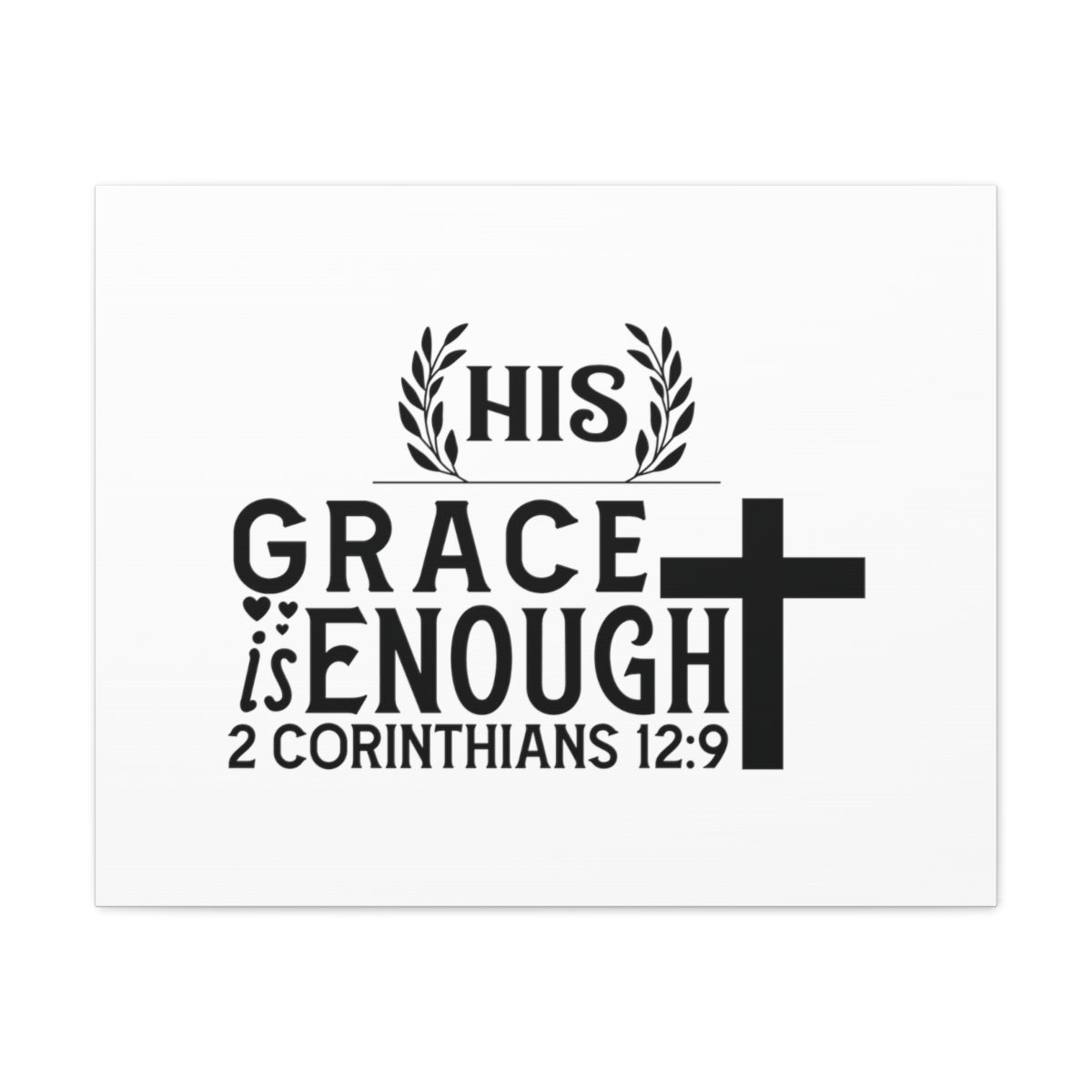Scripture Walls Grace Is Enough 2 Corinthians 12:9 Laurels Bible Verse Canvas Christian Wall Art Ready to Hang Unframed-Express Your Love Gifts