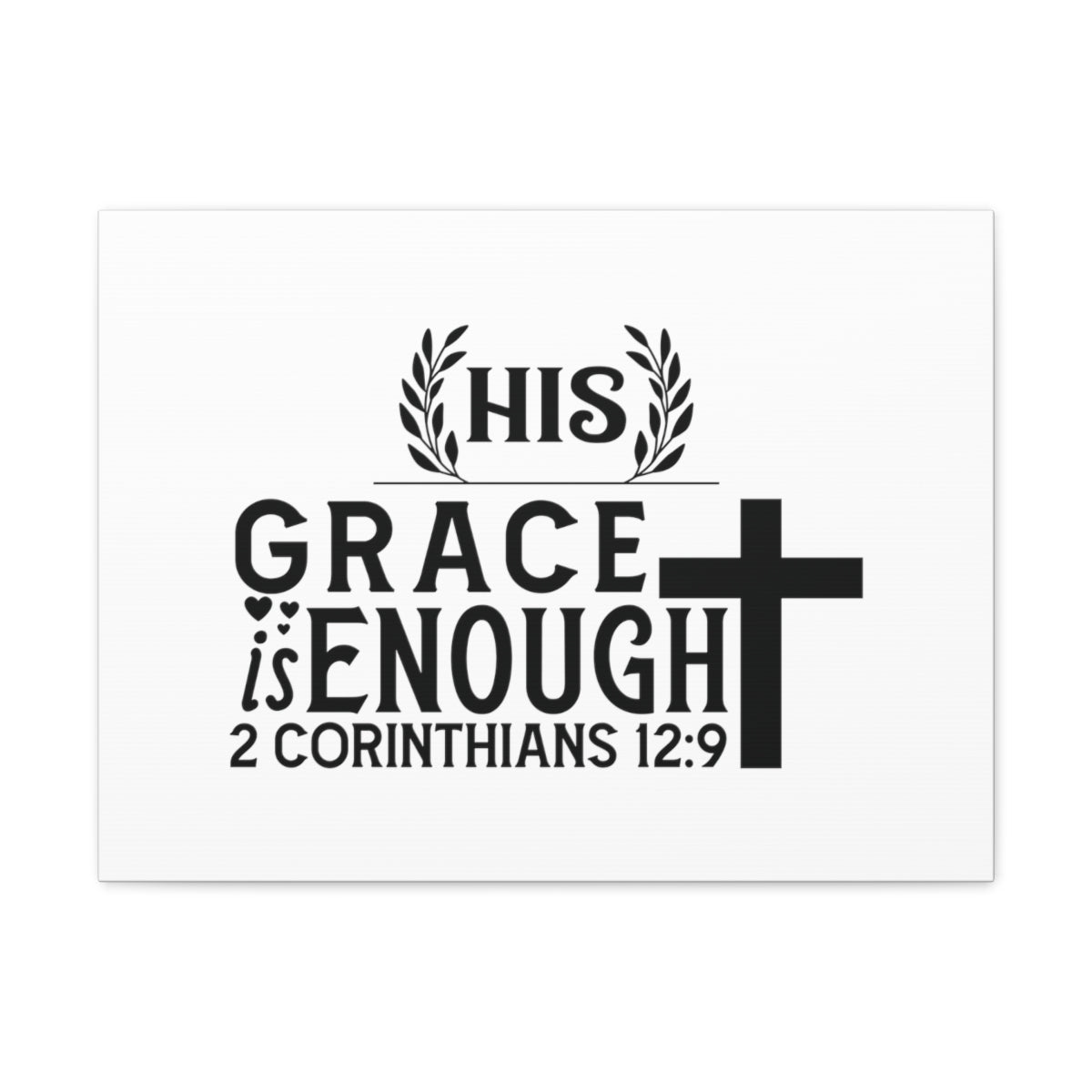 Scripture Walls Grace Is Enough 2 Corinthians 12:9 Laurels Bible Verse Canvas Christian Wall Art Ready to Hang Unframed-Express Your Love Gifts
