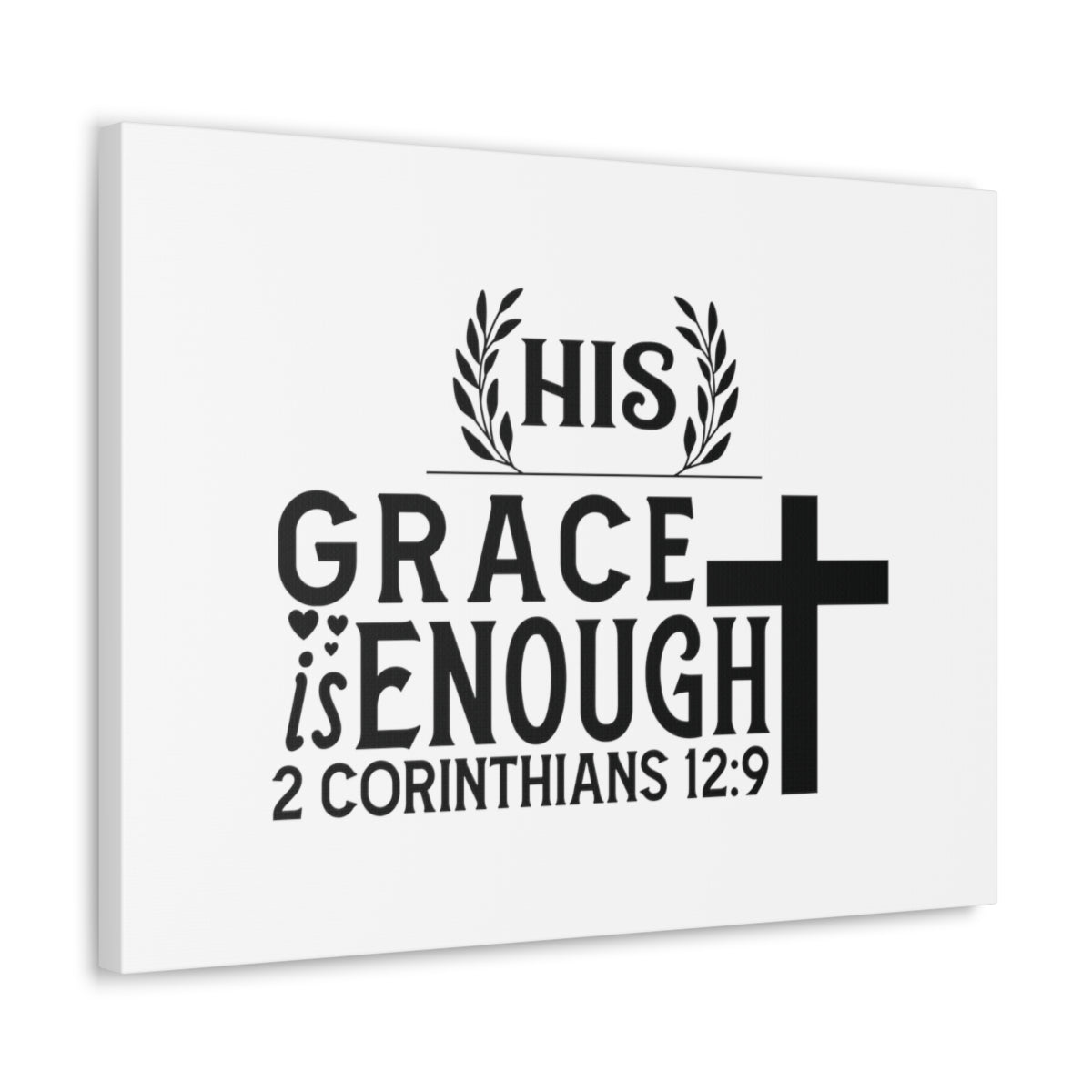 Scripture Walls Grace Is Enough 2 Corinthians 12:9 Laurels Bible Verse Canvas Christian Wall Art Ready to Hang Unframed-Express Your Love Gifts
