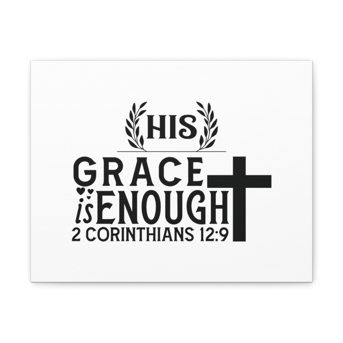 Scripture Walls Grace Is Enough 2 Corinthians 12:9 Laurels Bible Verse Canvas Christian Wall Art Ready to Hang Unframed-Express Your Love Gifts
