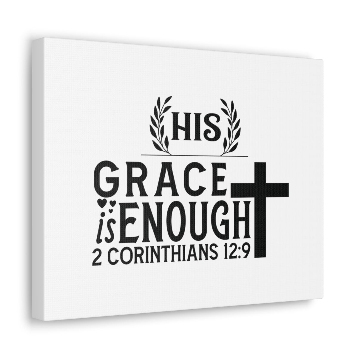 Scripture Walls Grace Is Enough 2 Corinthians 12:9 Laurels Bible Verse Canvas Christian Wall Art Ready to Hang Unframed-Express Your Love Gifts
